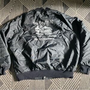 Vintage The South 40 Restaurant Lounge Bar Sidney Montana Nylon Lined Jacket USA